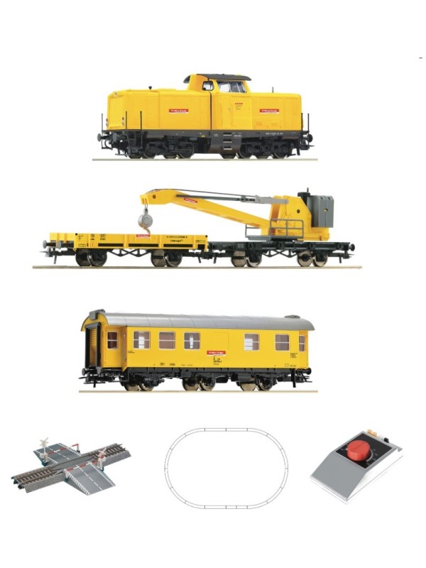 ROCO 5100002 Scala HO Start set: Locomotiva Diesel e carri lavori ferroviari