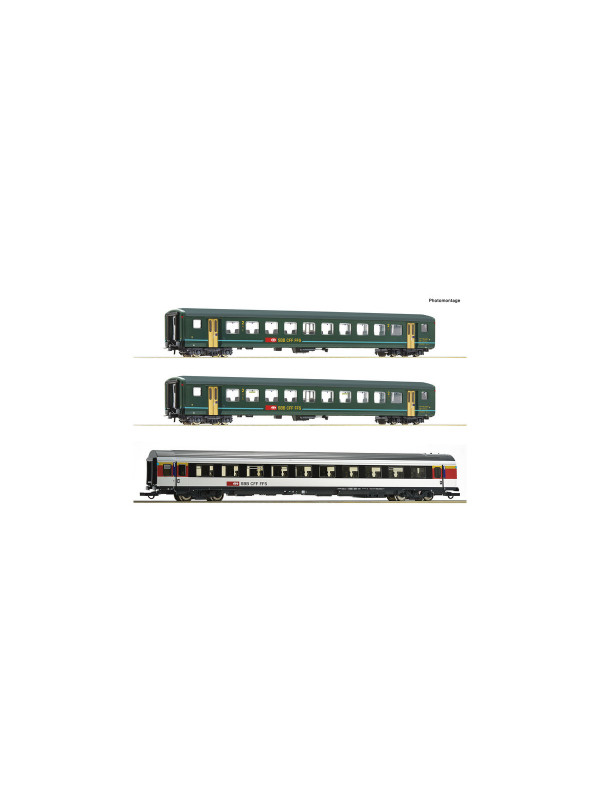 ROCO 6200022 Scala HO Set 3 pezzi: Carrozze passeggeri Bözberg Interregio FFS