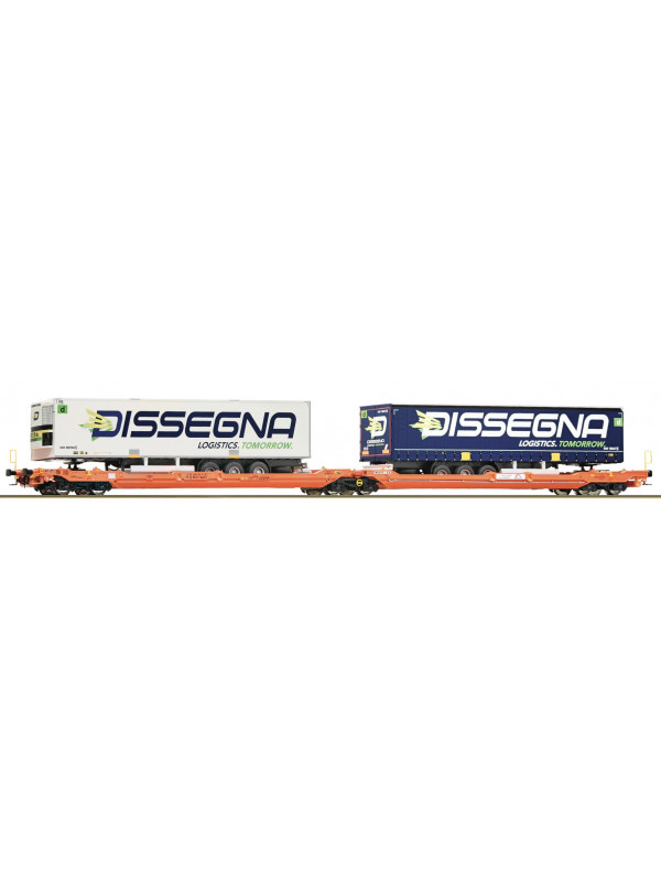 ROCO 77395 Scala HO Carro a doppia tasca articolato T3000e Wascosa epoca VI