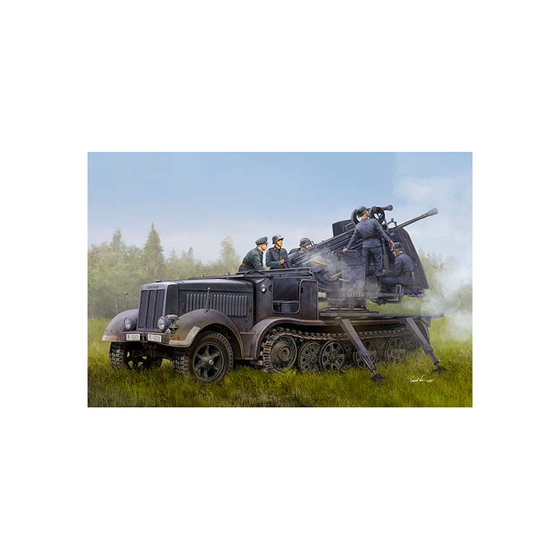 Sd.Kfz.7/2 con canna antiproiettile 4 cm. TRUMPETER 09513