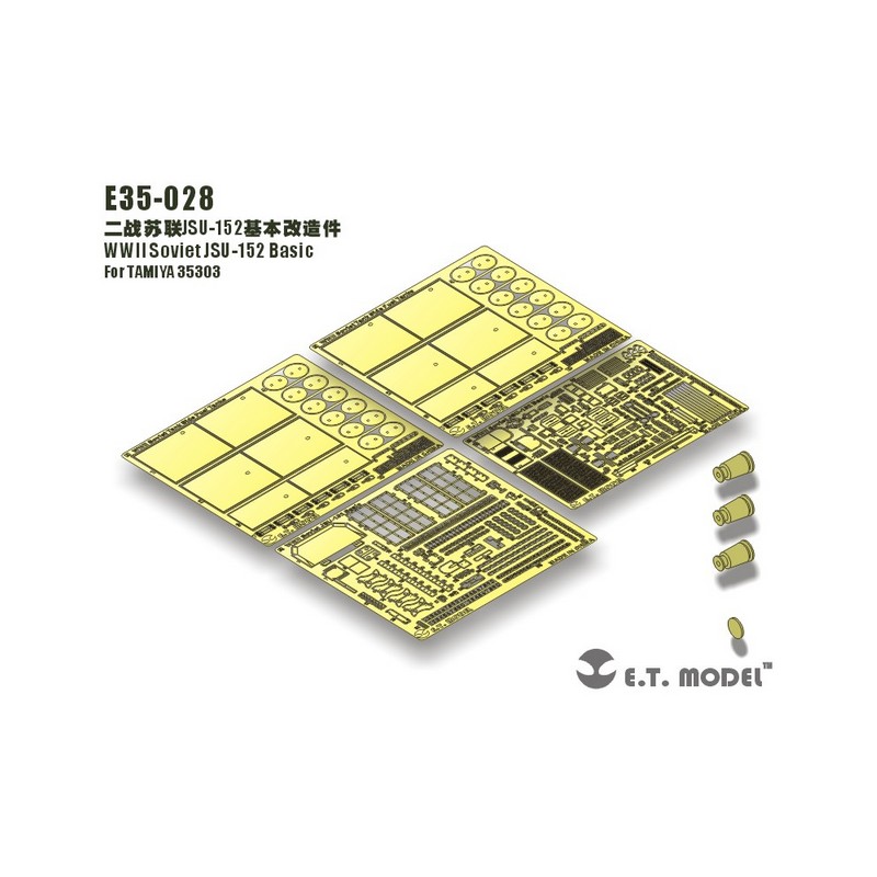 Fotoincisione: set base sovietico ISU-152 della seconda guerra mondiale. E.T. MODEL E35-028