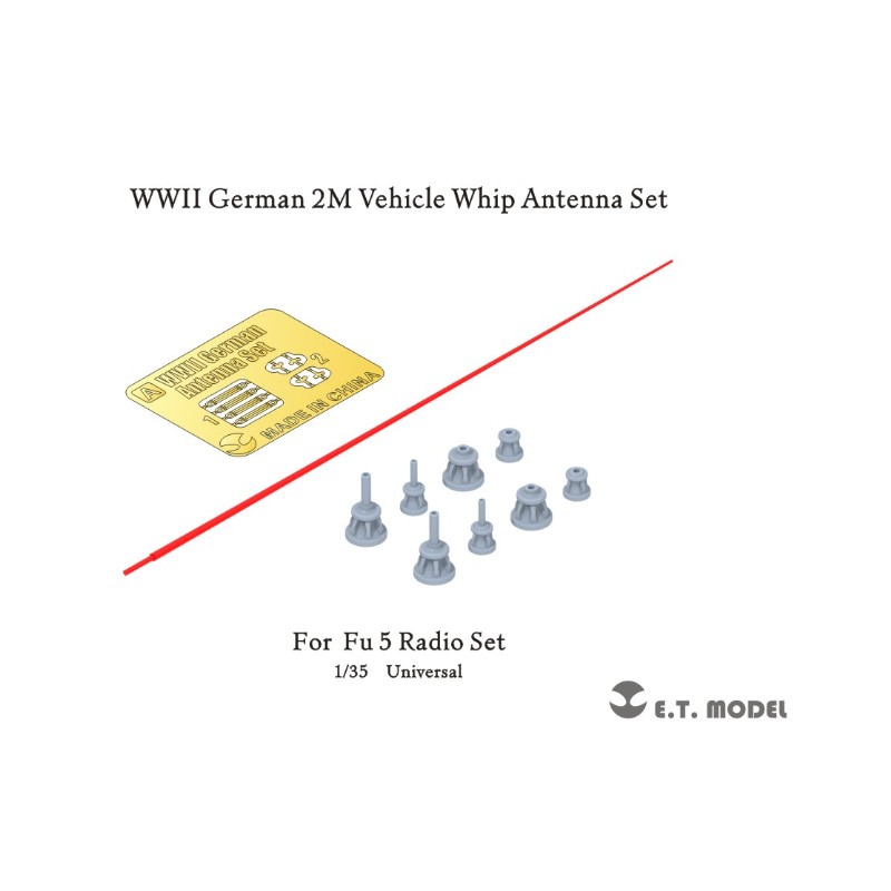 Set di antenne per veicoli tedeschi della seconda guerra mondiale. E.T. MODEL P35-243