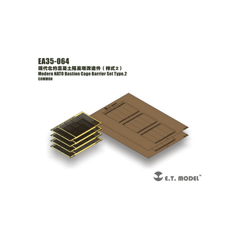 Fotoincisione: Moderno set di barriere a gabbia per bastioni NATO - Tipo 3. E.T. MODEL EA35-065