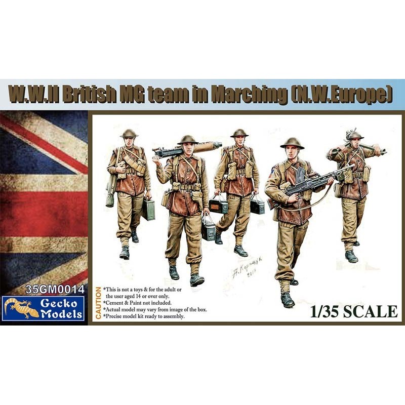 Squadra di mitragliatrici britanniche in marcia. GECKO MODELS 35GM0014