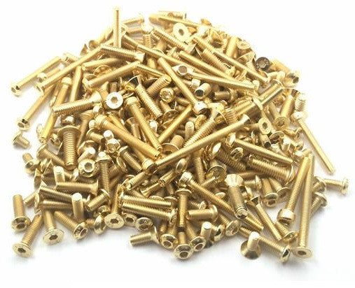 Kit completo di viti in acciaio nitrurato dorato di T-Work Team Asso RC8B3.2 GSS-RC8B3.2