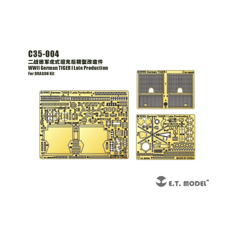 Pellicola fotoincisa: German Tiger I di ultima produzione. E.T. MODEL C35-004