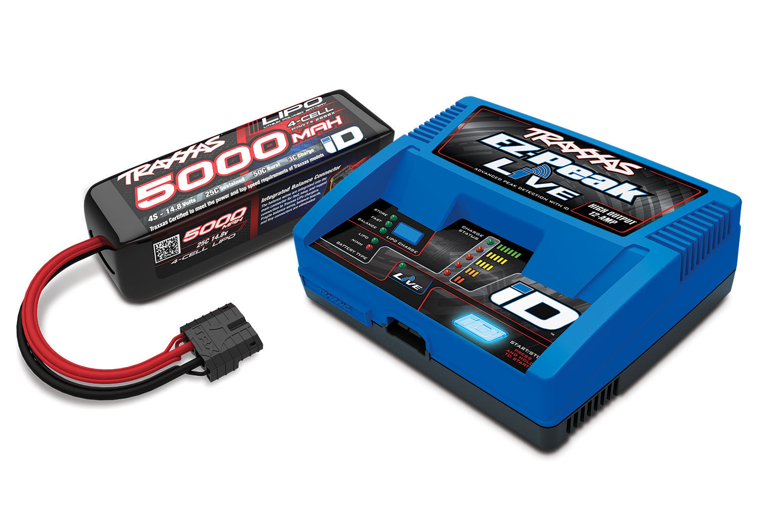 Traxxas Caricabatterie EZ-Peak Live iD 2971G + Lipo 14.8V 5000mAh 2889X