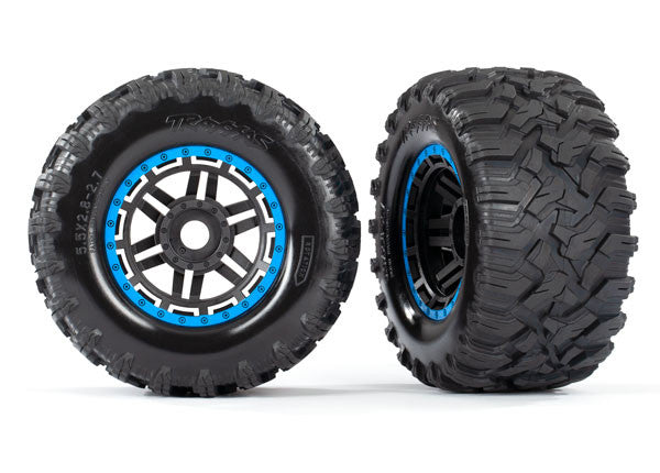 Traxxas Pneumatici 2.8 Maxx + cerchi blu da 17 mm (x2) 8972A