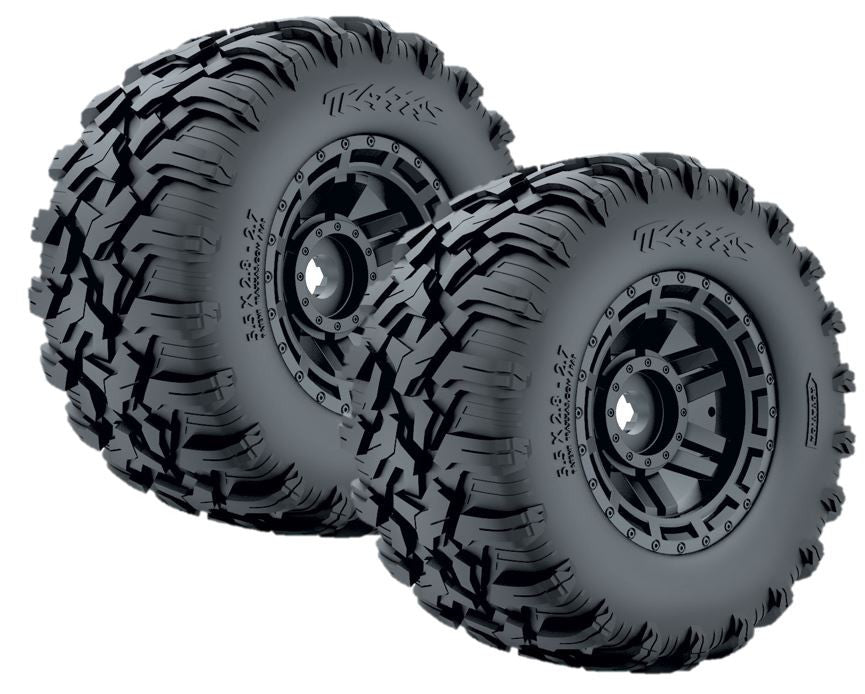 Traxxas Pneumatici 2.8 Maxx + cerchi neri da 17 mm (x2) 8972