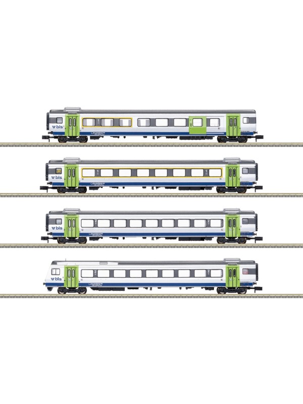 TRIX 18293 Scala N Set di quattro carrozze per treni espressi GOLDENPASSLINE - IN ACCONTO