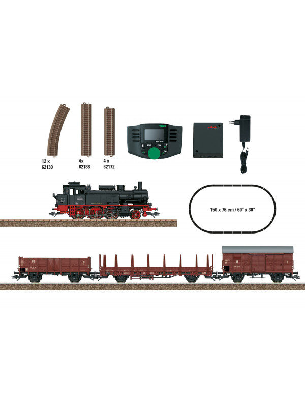 TRIX 21531 Scala HO Digital Start set con locomotiva a vapore 3 tre carri merci