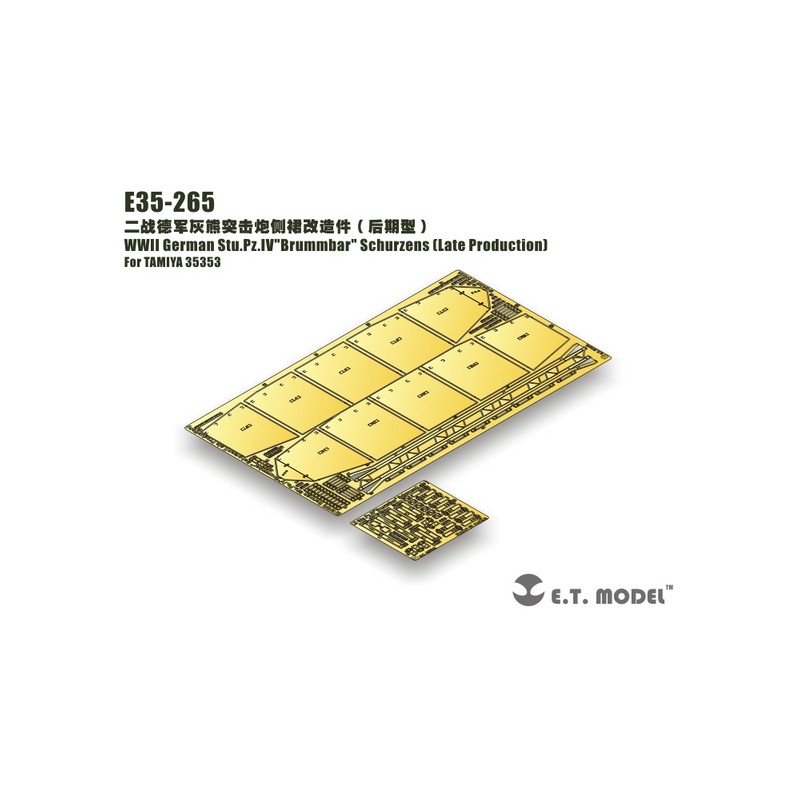 Pellicola fotoincisa: Stu.Pz.IV Brummbar tedesco di tarda produzione - Schurzen. E.T. MODEL E35-265