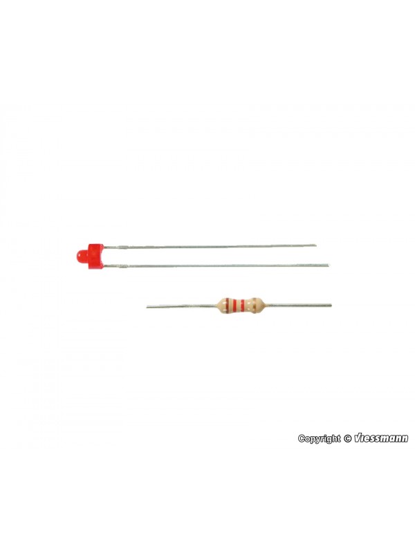 VIESSMANN 3553 LED rosso Ø 1,8 mm incluse resistenze di serie 3 pezzi