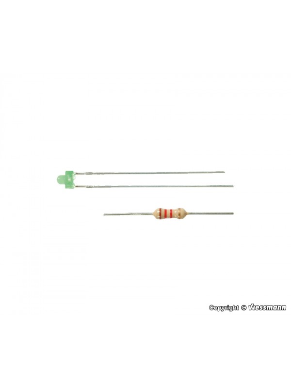 VIESSMANN 3554 LED verde Ø 1,8 mm incluse resistenze di serie 3 pezzi