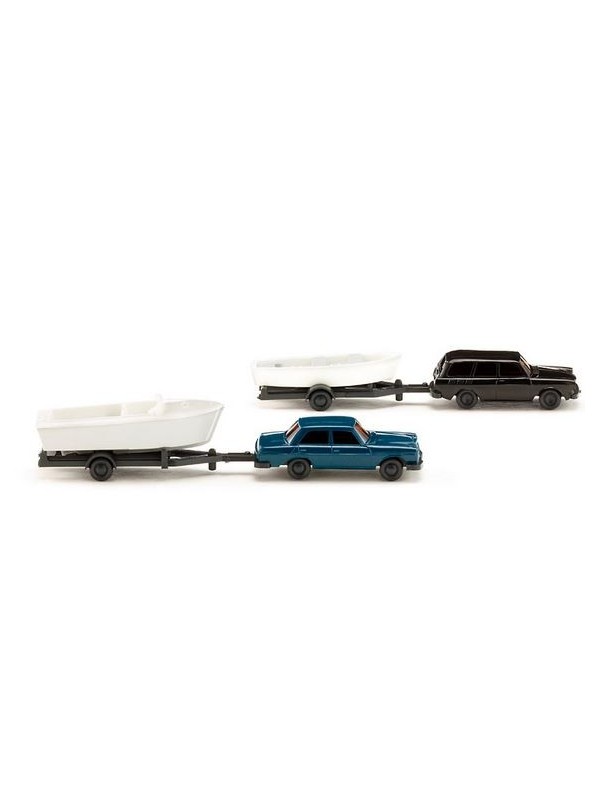 WIKING 092139 Scala N Set due auto trasporto barche