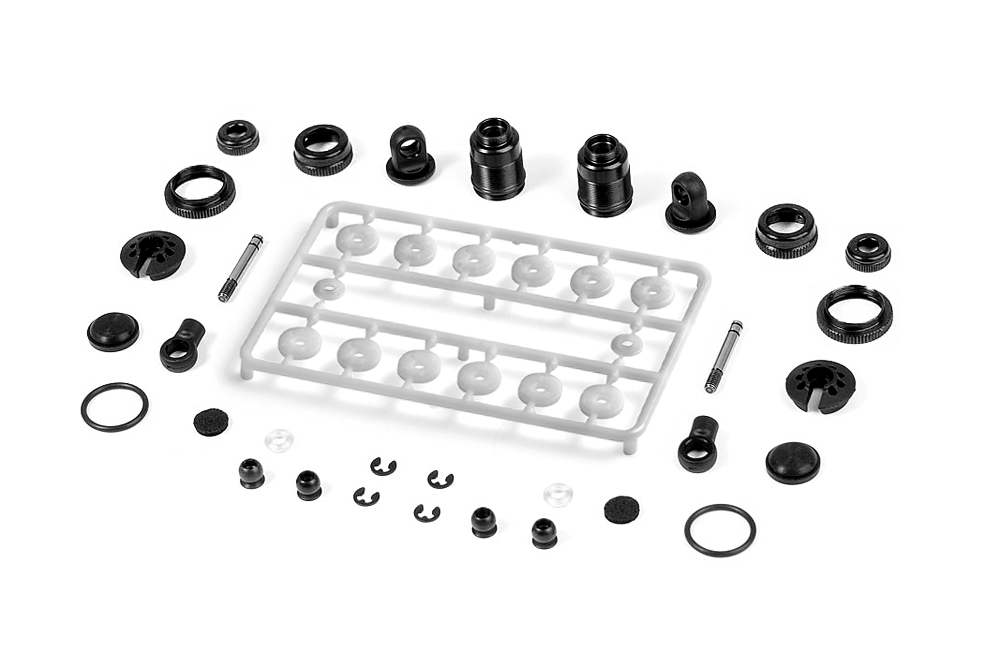 XRay Ammortizzatori completi in alluminio nero (x2) 308307-K