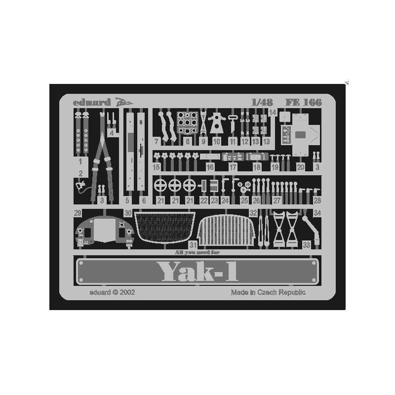 Pellicola fotoincisa: YAK-1 Accurate Miniatures. EDUARD FE166